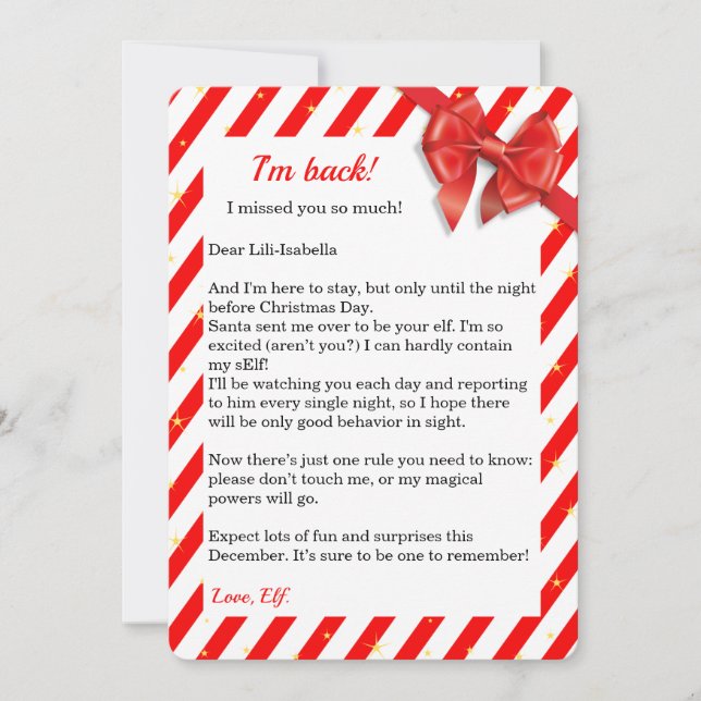 Älvan anländer brev | Specialleverans från Nordpol Julkort (Framsida)