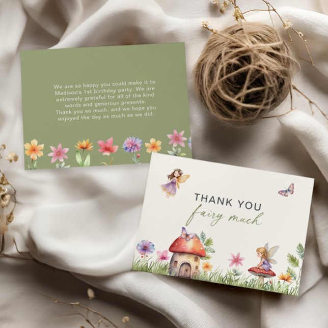 Älvan Första Födelsedag Tack Älva Mycket Kort (Skapare uppladdad)