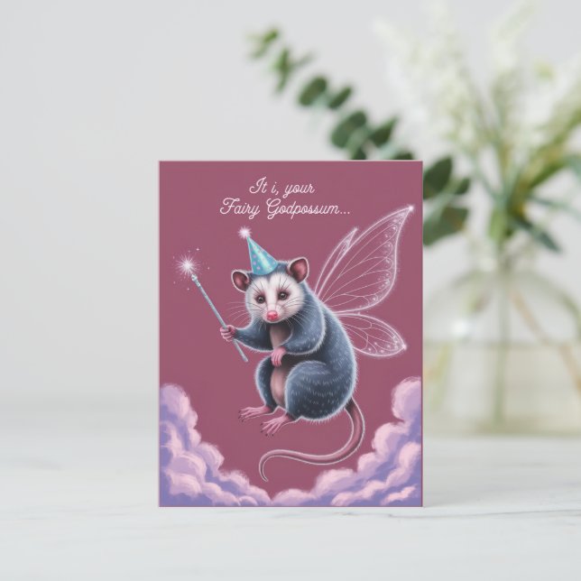 Älvan GodPossum Grattis på födelsedagen  Vykort (Stående Fram)