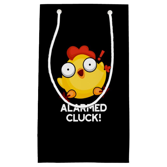 Alväpnad Cluck Funny Chicken Clock Pun Mörk BG (Framsidan)