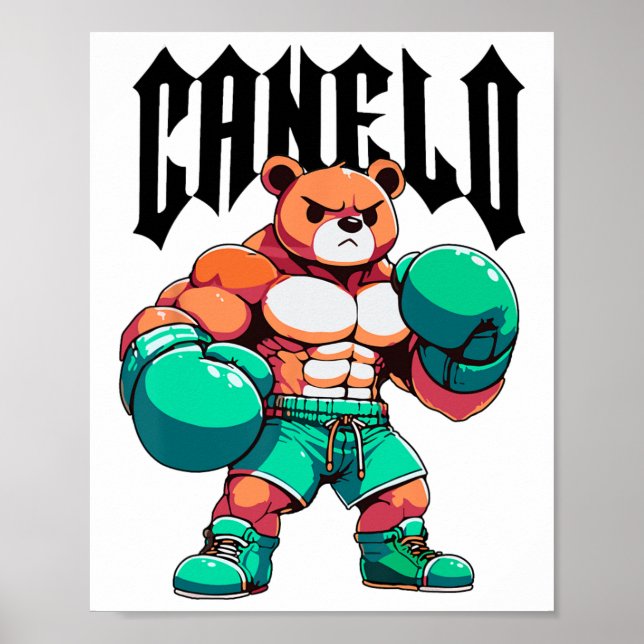 Alvarez Mexiko icano Boxing Bear Mexican Pride Pat Poster (Framsidan)