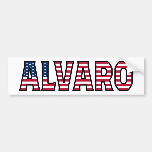 Alvaro Namn Vorname USA Aufkleber Sticker Auto Bildekal (Framsidan)