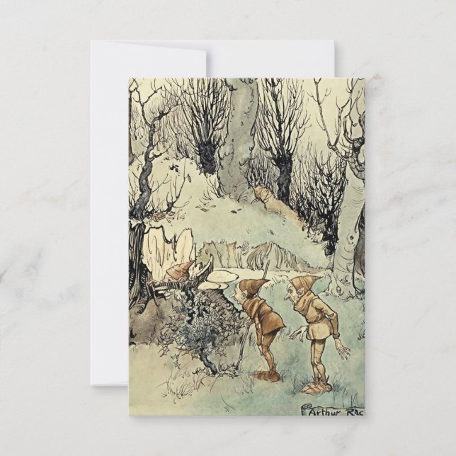 “Alver i skogen” av Arthur Rackham Tack Kort (Framsida)