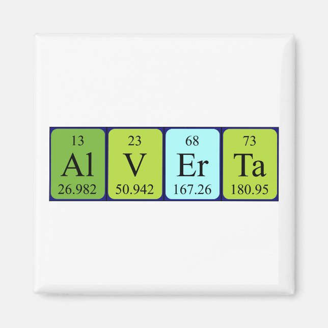 Alverta Periodisk bord namn magnet (Framsidan)