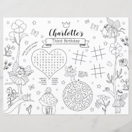 Älvfödelsedagsfest Färgläggning Placemat