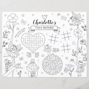 Älvfödelsedagsfest Färgläggning Placemat