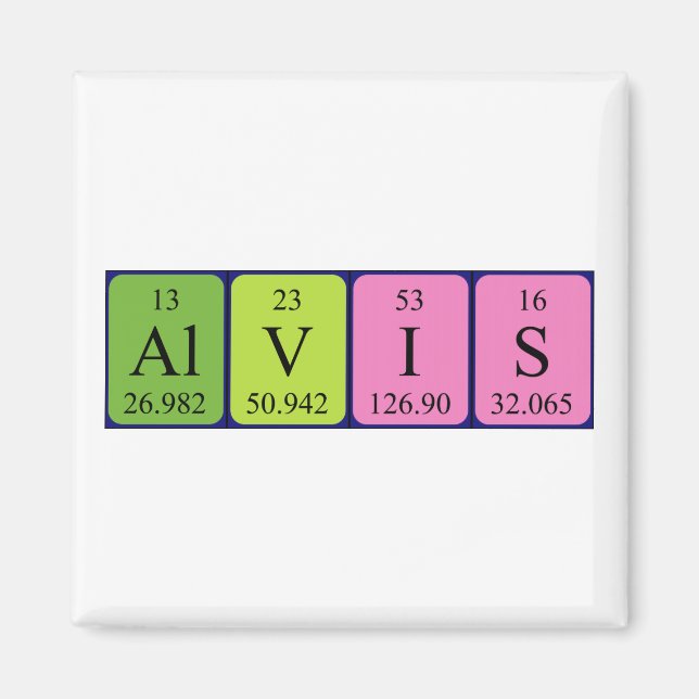 Alvis Periodisk magnet bord namn (Framsidan)