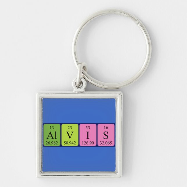Alvis Periodisk nyckelring bord namn (Framsidan)