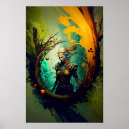 Alvisk Rangersk Fantasiplanscher | D&D Konst 5 Poster