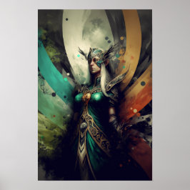 Alvisk trollkvinna fantasyaffisch | RPG-konst 1 Poster