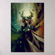 Alvisk trollkvinna fantasyaffisch | RPG-konst 2