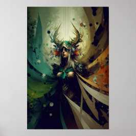 Alvisk trollkvinna fantasyaffisch | RPG-konst 2 Poster