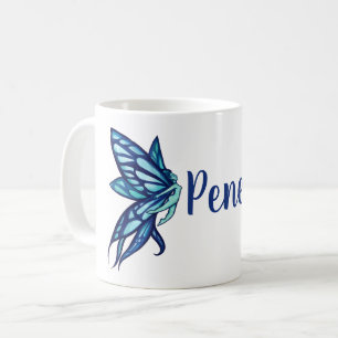 Älvor av Blue Fairy Vingar Art Kaffemugg
