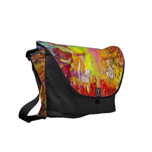 ÄLVOR AV DAGS-lila, röd gult blå rosa Messenger Bag