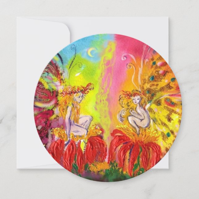 ÄLVOR AV DAWN ,Magic Blue Guld Sparkles Inbjudningar (Framsida)