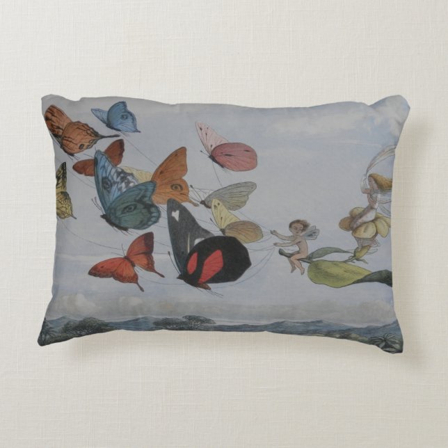 Älvor av fjäril och fjärilar prydnadskudde (Baksidan)