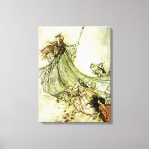 Älvor bort - Arthur Rackham Canvastryck