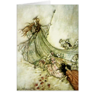 Älvor bort - Arthur Rackham Hälsningskort