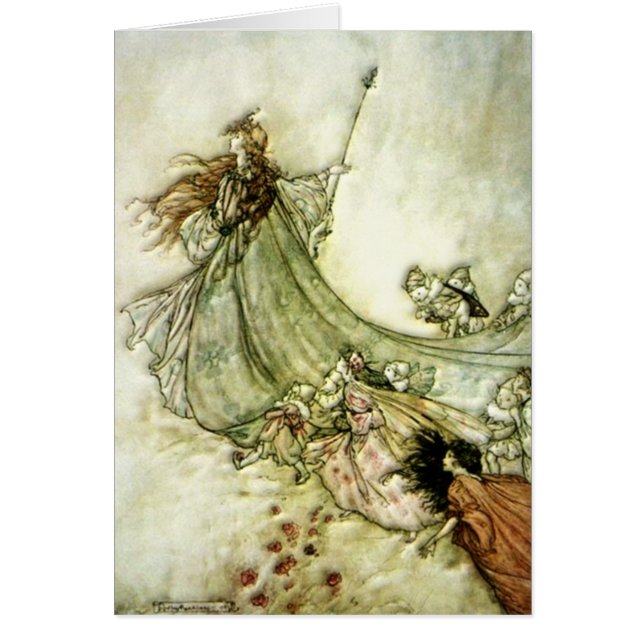 Älvor bort - Arthur Rackham Hälsningskort (Framsidan)