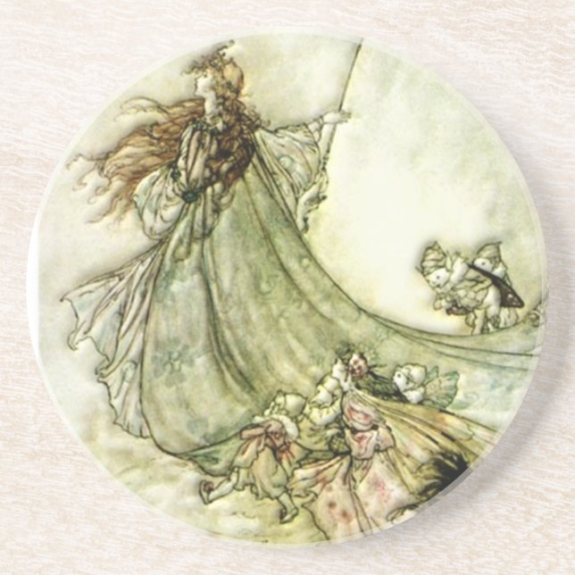 Älvor bort - Arthur Rackham Underlägg Sandsten (Framsidan)