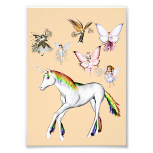 Älvor Färg Unicorn Fototryck