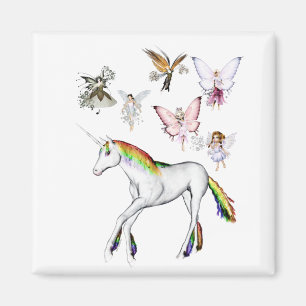 Älvor Färg Unicorn Magnet