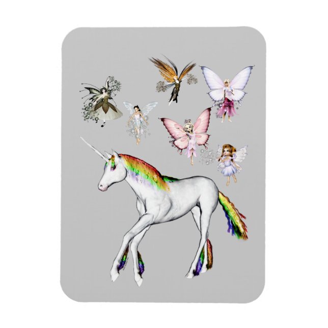 Älvor Färg Unicorn Magnet (Vertikal)