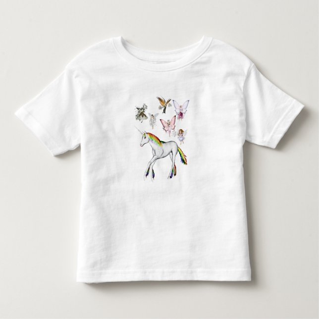 Älvor Färg Unicorn T Shirt (Framsida)
