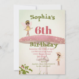 Älvor Flickor Ålder Mörk Hård Grönt Tur födelsedag Inbjudningar