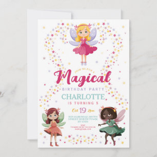 Älvor för Magic Fairy Födelsedagsfest Trollspös Inbjudningar