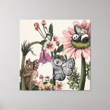 Älvor för magiska pärlor Botaniska väggkonst Skriv