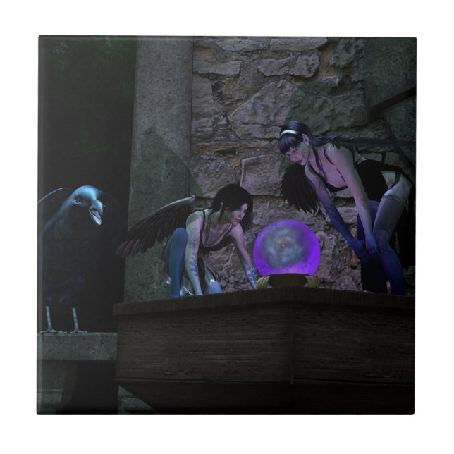 Älvor för nyfiken Kråka Kakelplatta (Framsidan)