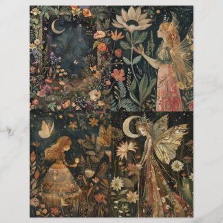 Älvor för skogskassan Junk Journal Cover Forest