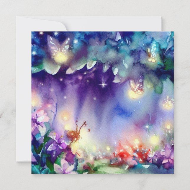 Älvor Garden: Älvor glöd, babykläder Inbjudningar (Framsida)