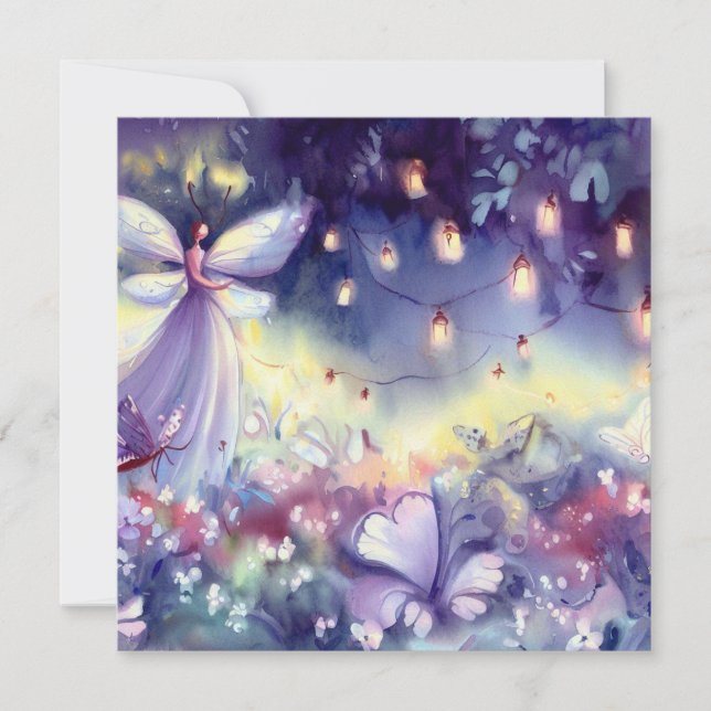 Älvor Garden: Mystical Fairy, A Baby Shower Inbjudningar (Framsida)