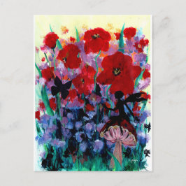 Älvor grund i trädgården vykort