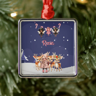 ÄLVOR i CANDY CANE Julgransprydnad Metall