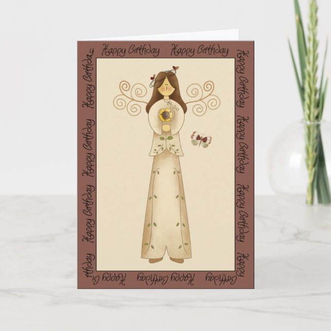 Älvor i den trädgårds- födelsedaghälsningen kort (Framsida)