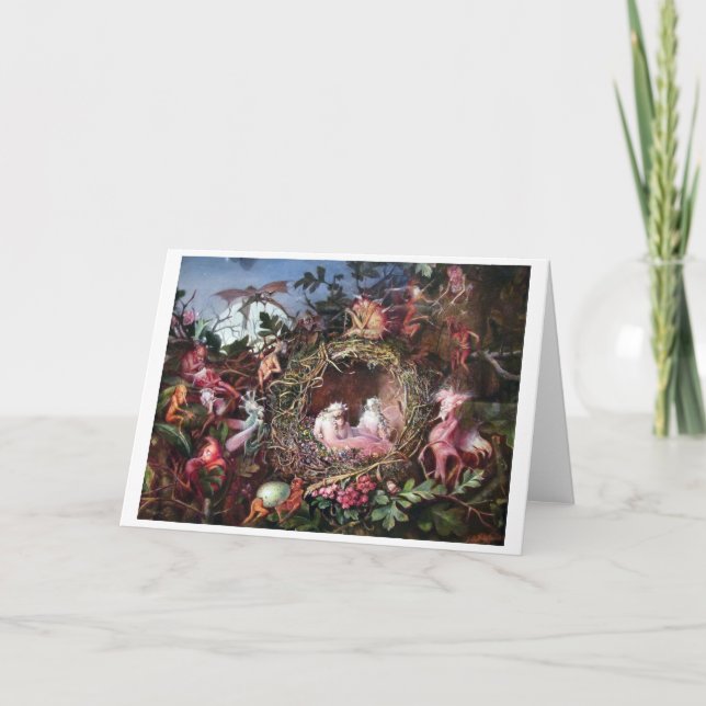 Älvor i en fågelbo, John Anster Fitzgerald Kort (Framsida)