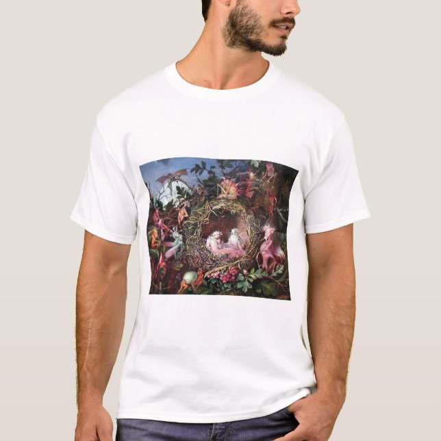 Älvor i ett fågelnäste, John Anster Fitzgerald T Shirt (Framsida)