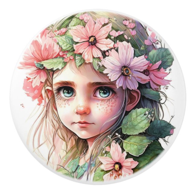 Älvor i Flower Fairy Knopp (Framsidan)