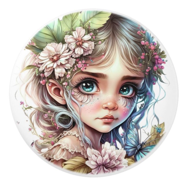 Älvor i Flower Fairy Knopp (Framsidan)