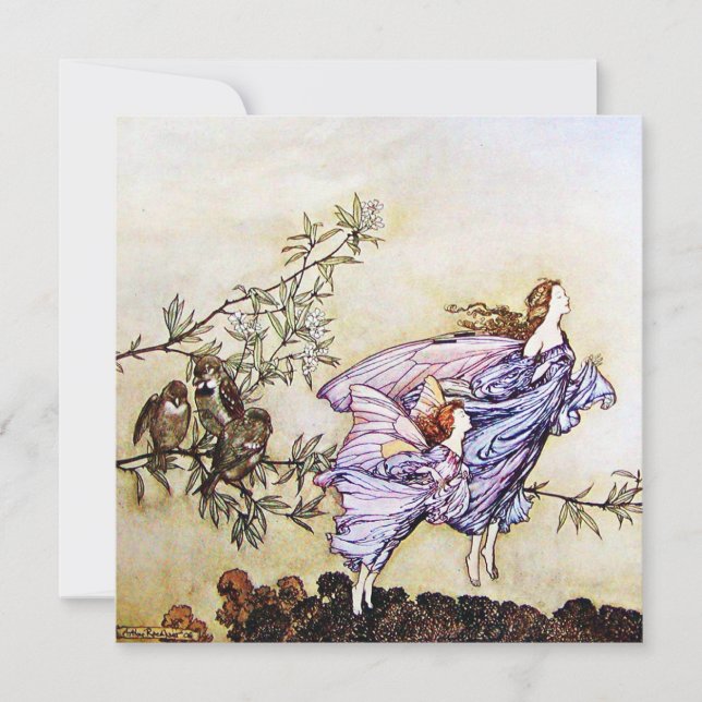 Älvor i inbjudan till Träd (Framsida)