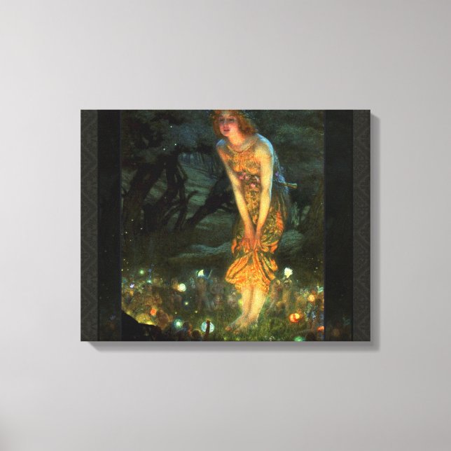 Älvor i mejerikretsen mitt i sommaren Kväll Canvastryck (Framsida)