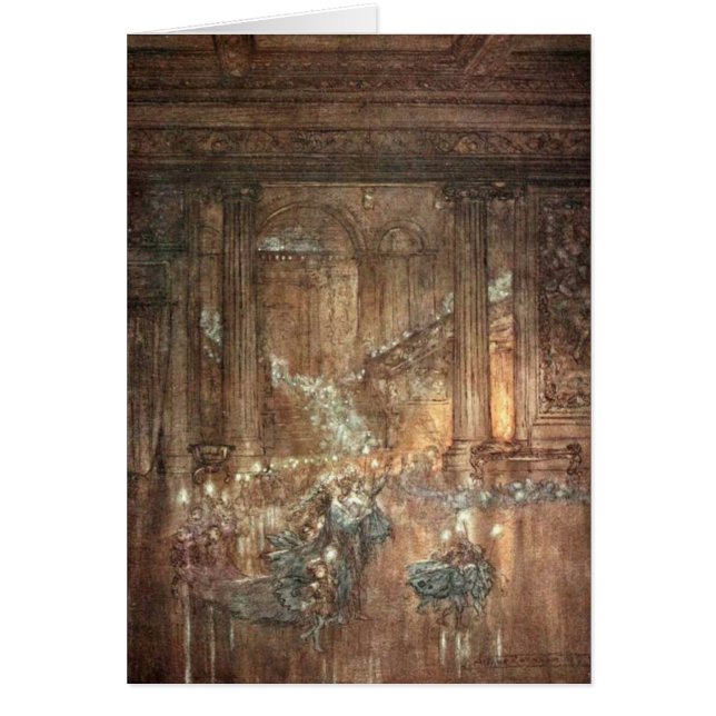 Älvor i slotten hälsningskort (Framsidan)