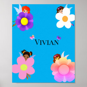 Älvor med blommor poster