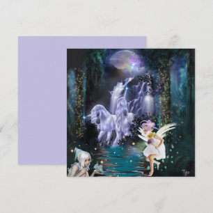 Älvor med Unicorns Fantasy-kort