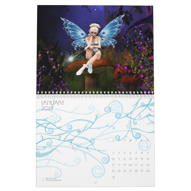 älvor och änglar 2008 kalender (Jan 2027)