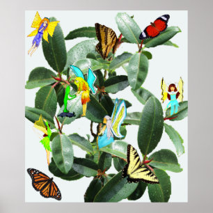 ÄLVOR OCH BUTTERFLIESPOSTER I TRÄD POSTER