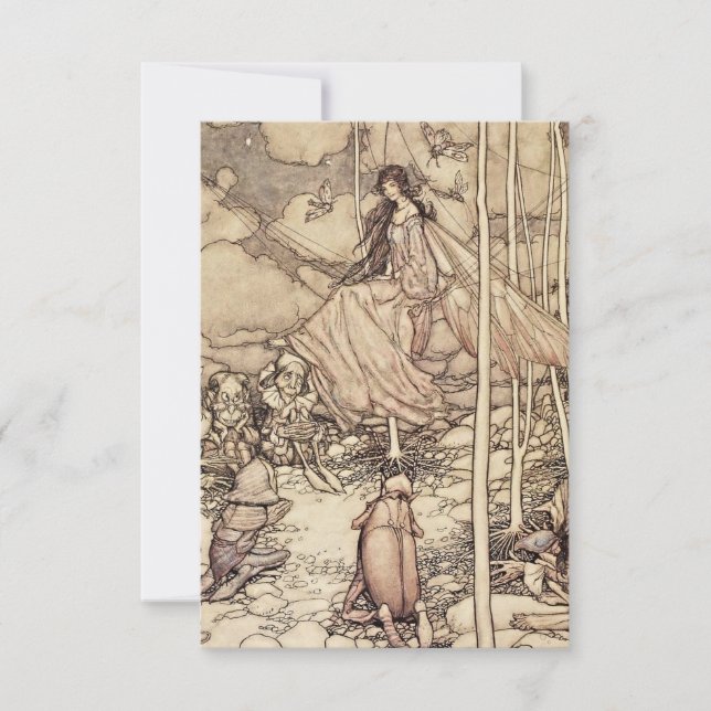 "Älvor och Elves" av Arthur Rackham Tack Kort (Framsida)